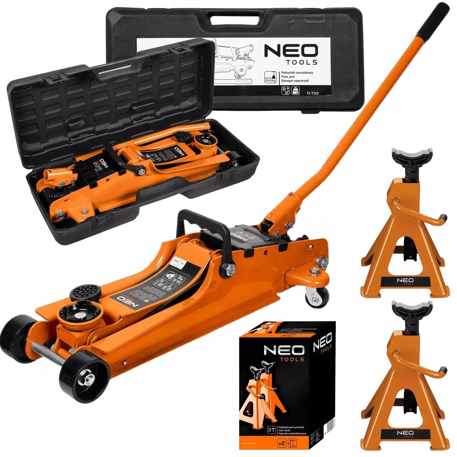 NEO Frog Car Lift Low Profile 85 - 385mm 2.5 T + 3T