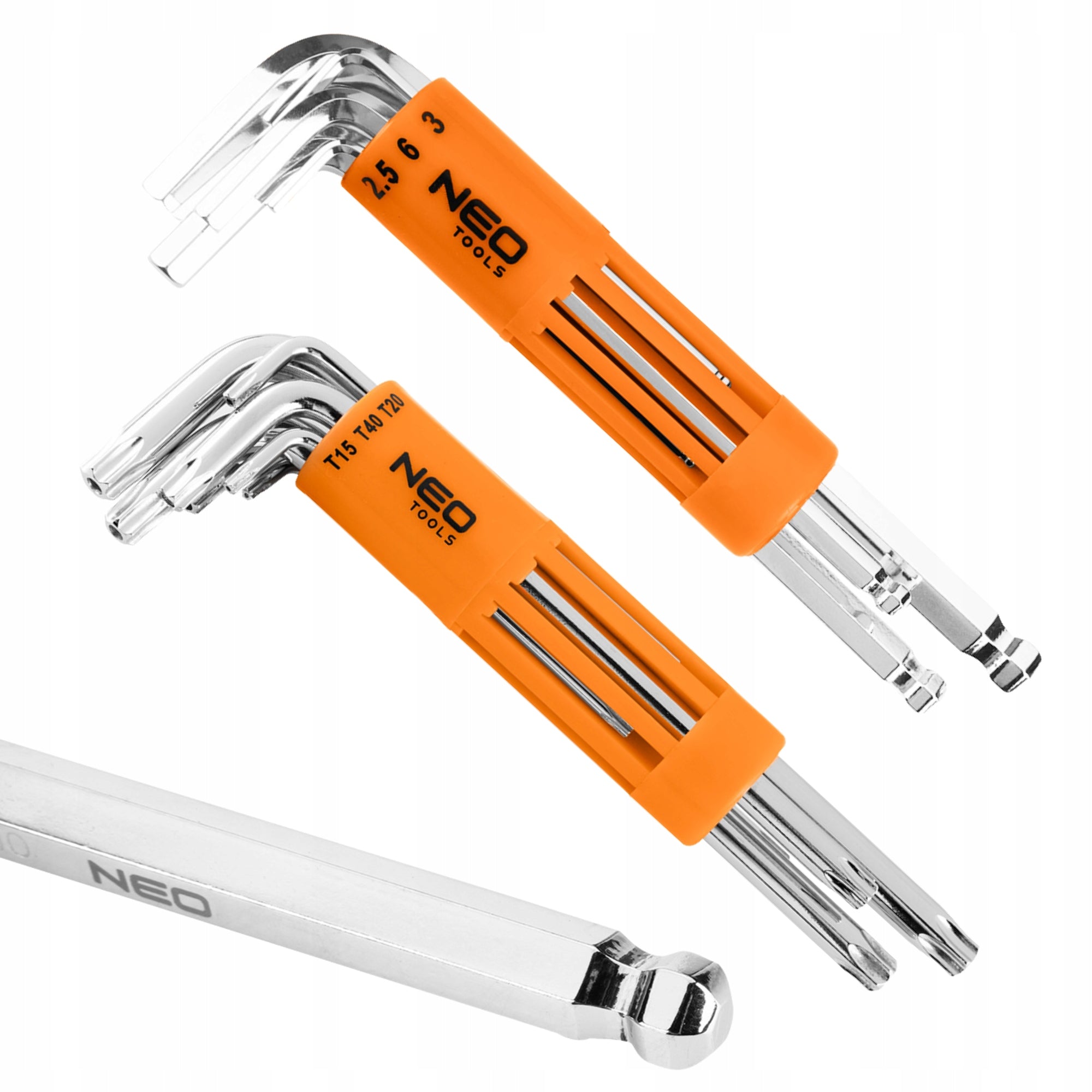 NEO KEYS SET HEXAGONAL ALLEN WITH BALL 8 pcs. + TORX 8 pcs. LONG