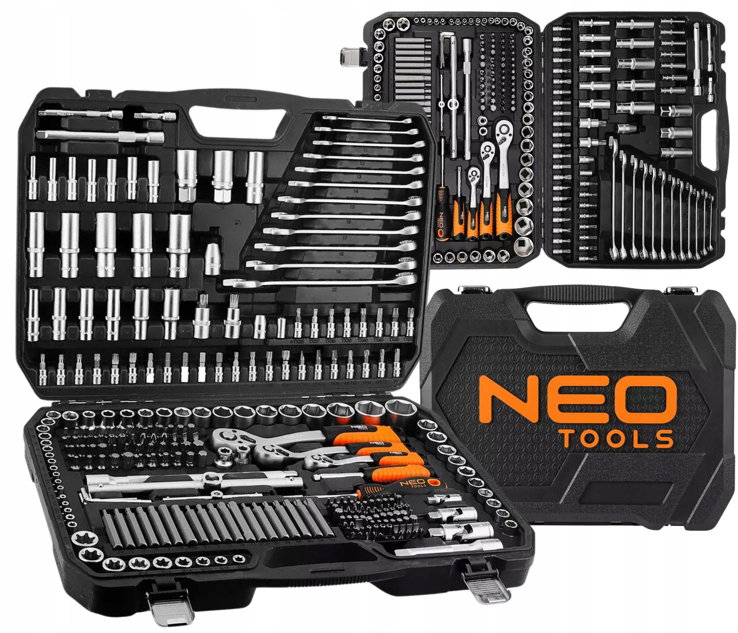 NEO Large Set of Socket Wrenches 300 el. 1/2 1/4 3/8 - Socket Wrenches