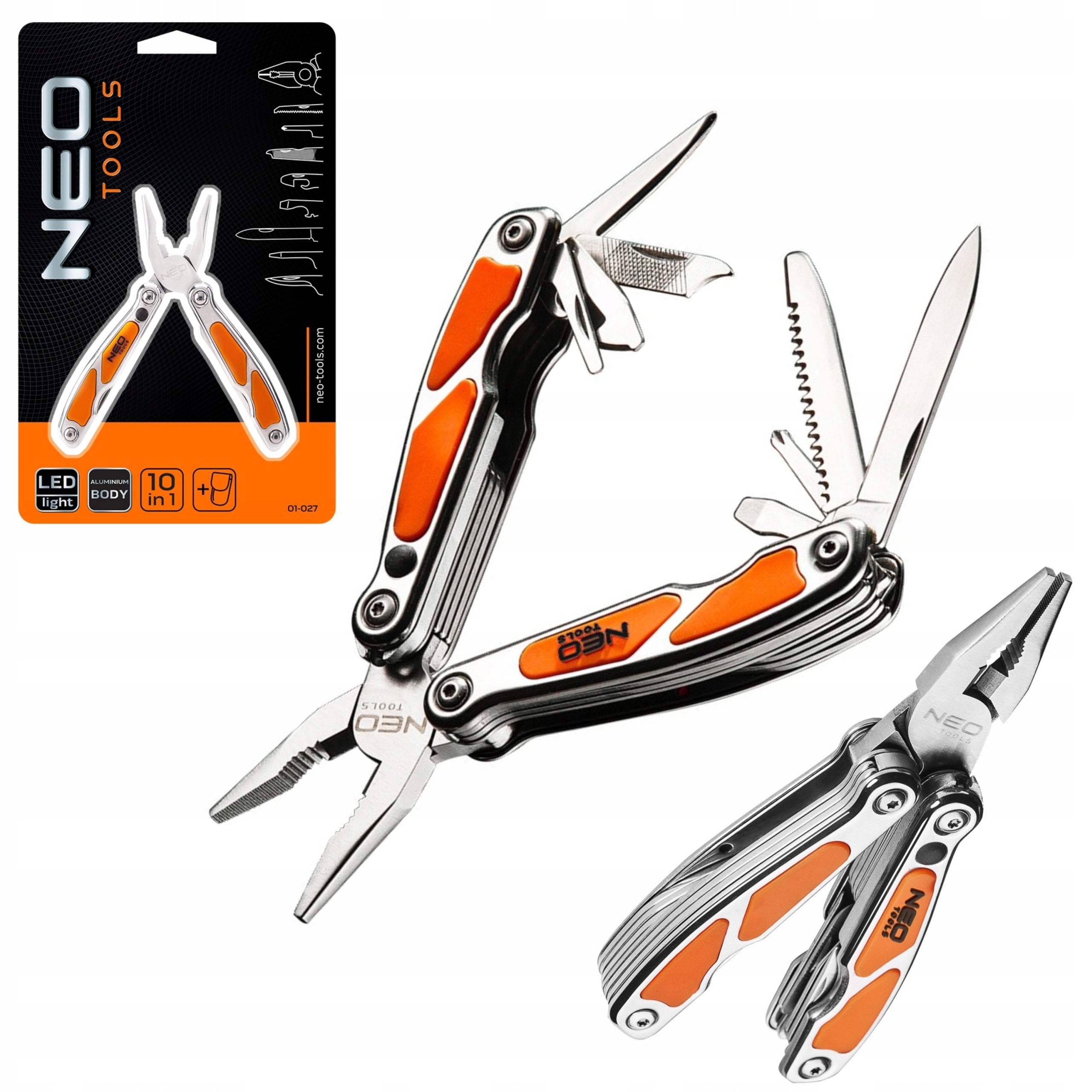 NEO MULTITOOL POCKET KNIFE FOLDING KNIFE TOURIST LED FLASHLIGHT 10 FUNCTIONS MINI