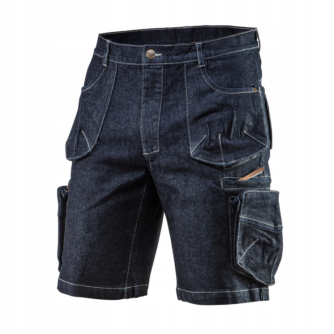 NEO Men's Work Shorts with Belt DENIM Jeans Stretch STRONG Brand NEO TOOLS