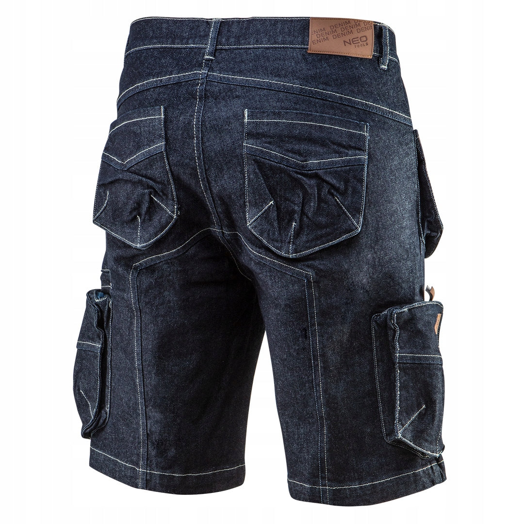 NEO Men's Work Shorts with Belt DENIM Jeans Stretch STRONG Size M
