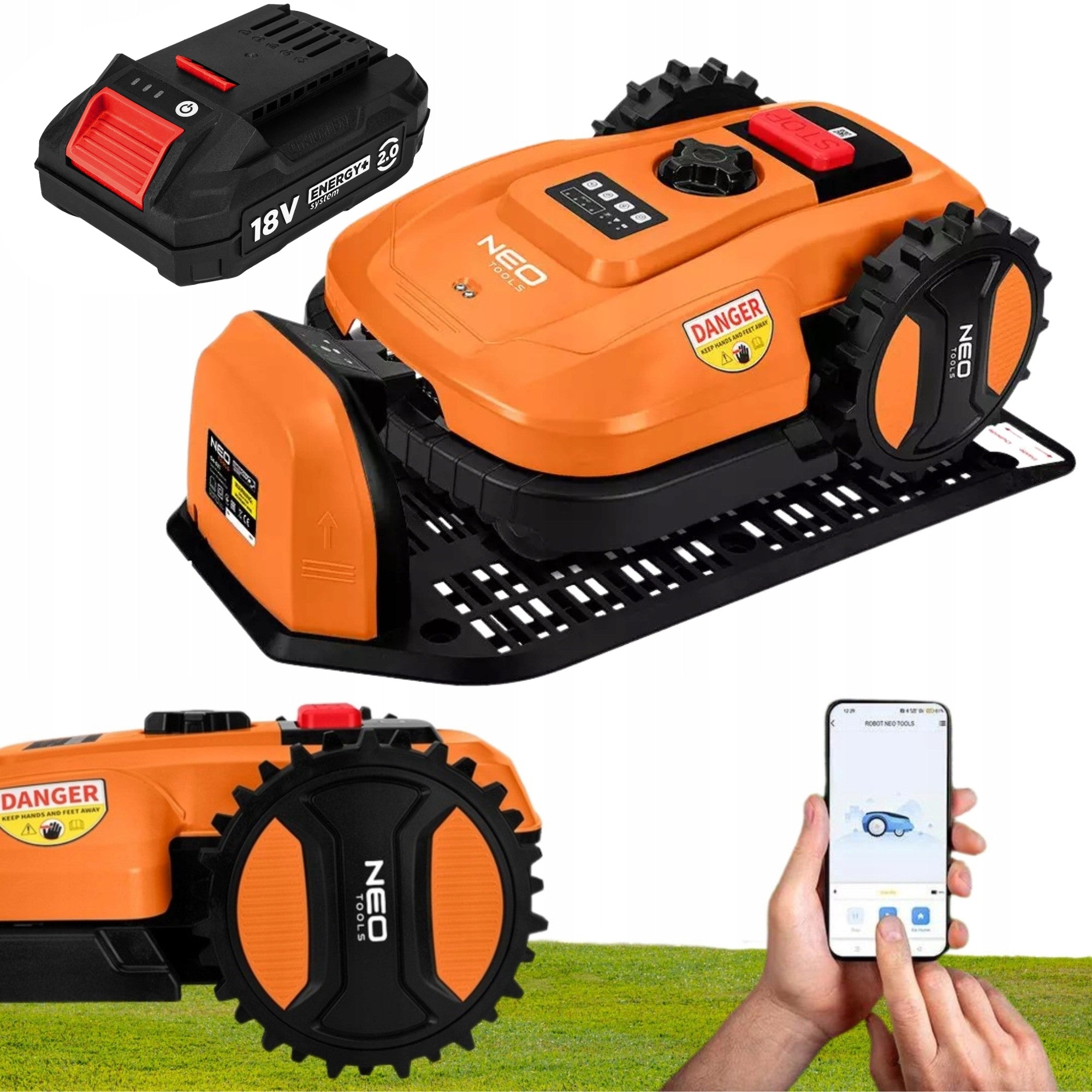 NEO Robot Mowing + Battery 2Ah , Energy+ Automatic Lawn Mower