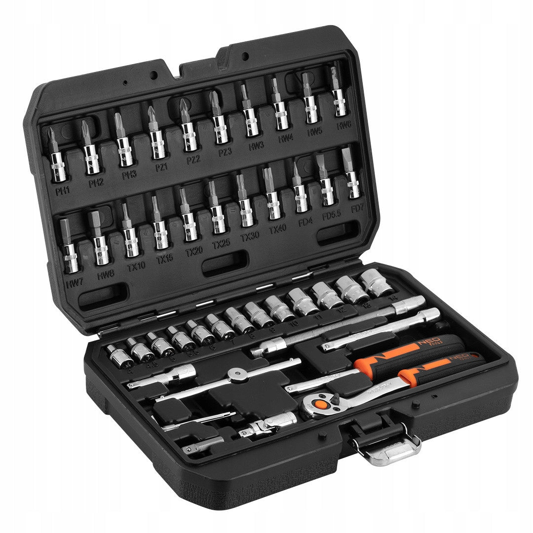 NEO SET SOCKET WRENCHES 1/4'' 46el CRV CAPS TORX BITS 10-004 EAN (GTIN) 5907558465945