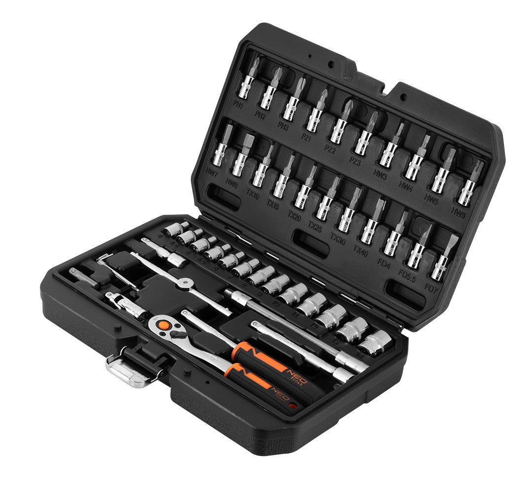 NEO SET SOCKET WRENCHES 1/4'' 46el CRV CAPS TORX BITS 10-004 Manufacturer code 10-004