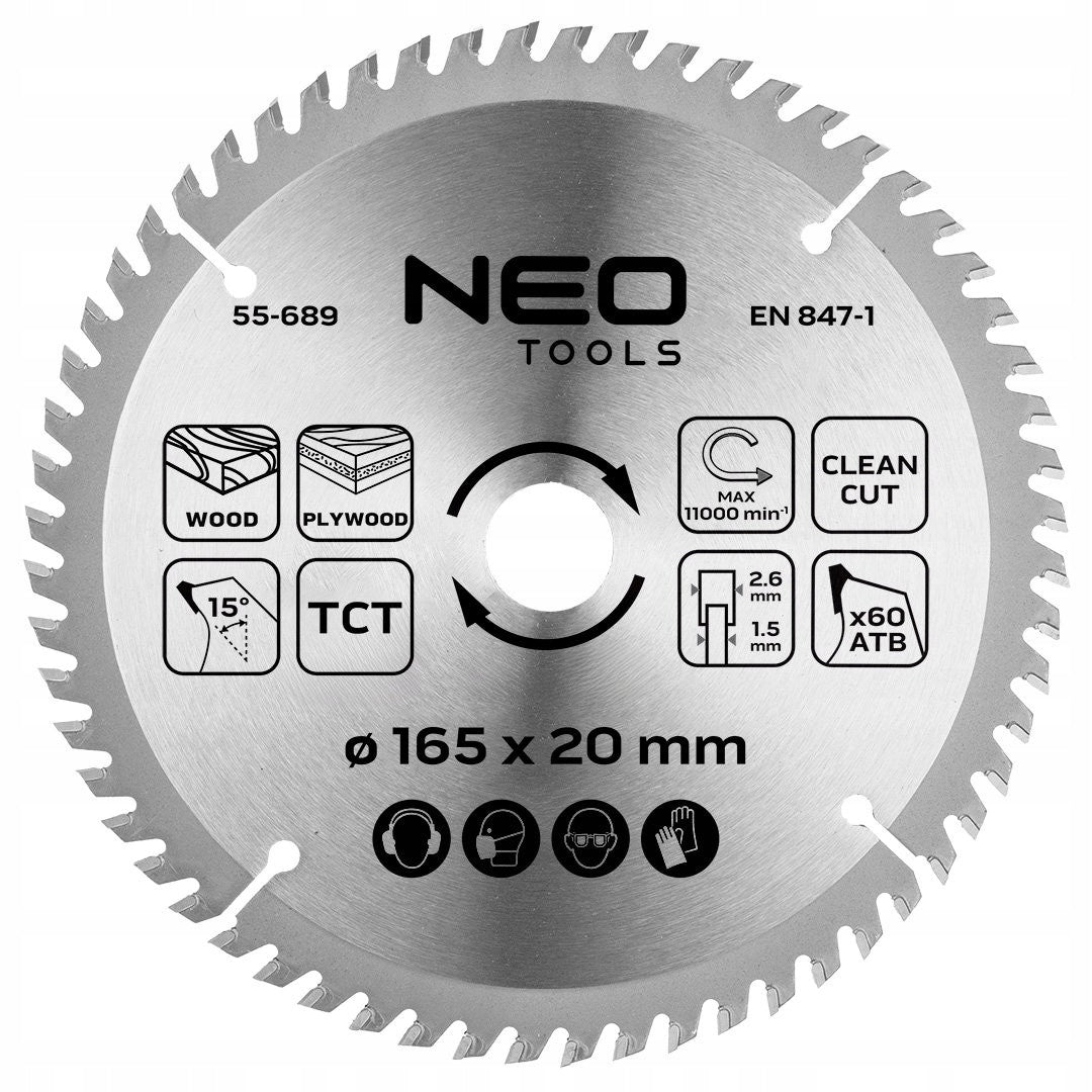 NEO SPECTRAL DISC FOR CHAINSAW 165 x 20mm 60 teeth 55-689