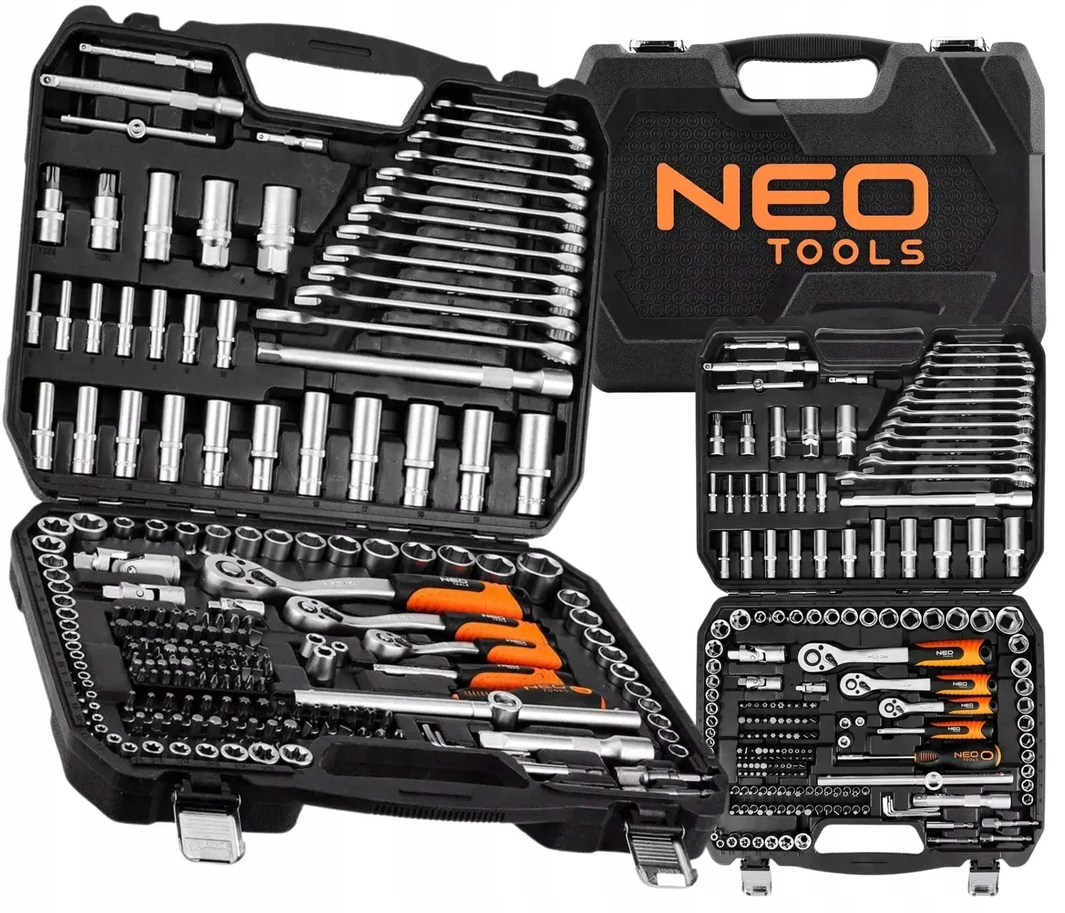 NEO Socket Wrench Set 220 el 1/2", 3/8", 1/4" + Screwdriver Set 9pcs Manufacturer code 10-216