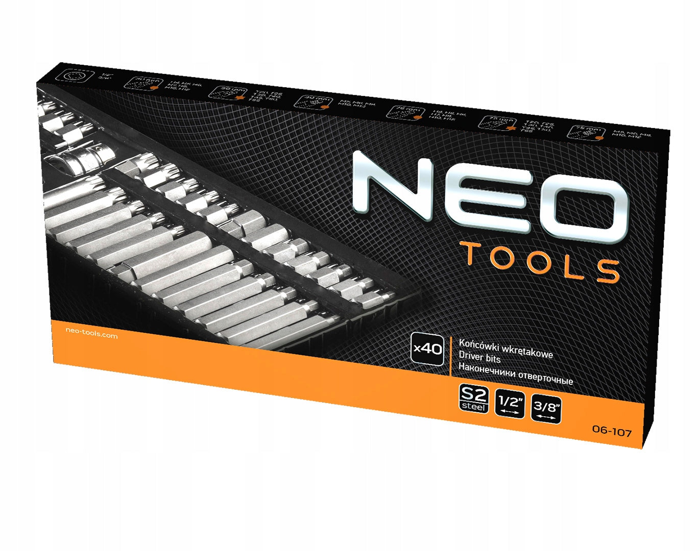 NEO TOOLS Bit Set 40 el. IMBUS TORX SPLINE HEX - Screwdriver Tips Brand NEO TOOLS