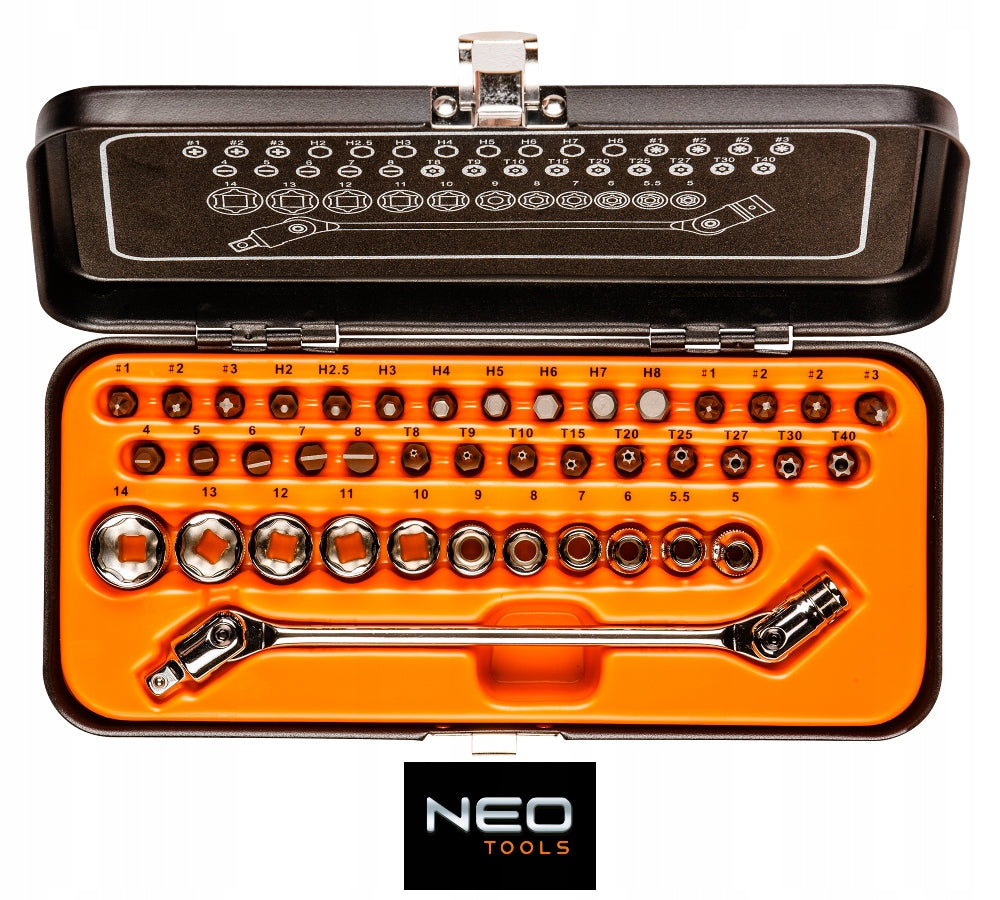 NEO TOOLS SOCKET WRENCH SET 1/4", SET OF 41 CRV SUITCASE 08-603 Brand NEO TOOLS