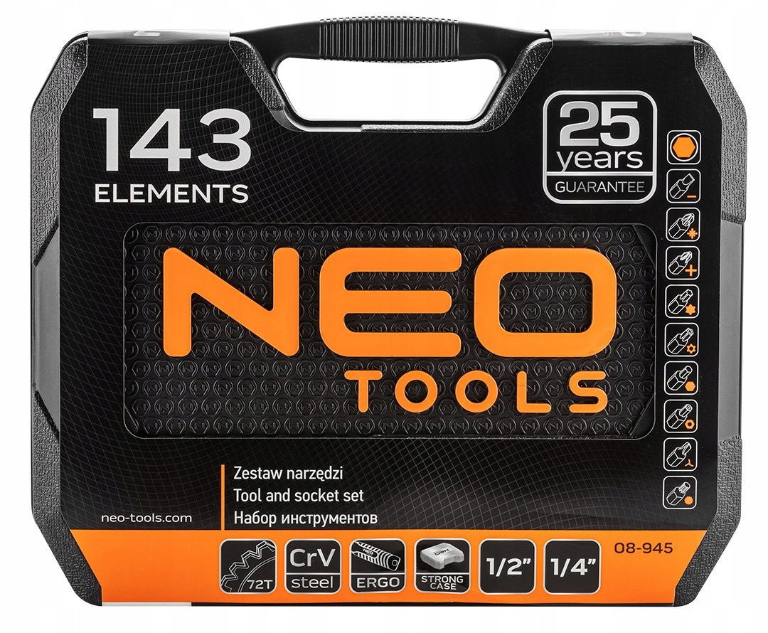 NEO TOOLS SOCKET WRENCHES 220 EL. LARGE TOOL SET SUITCASE 1/2 1/4 3/8 Brand NEO TOOLS