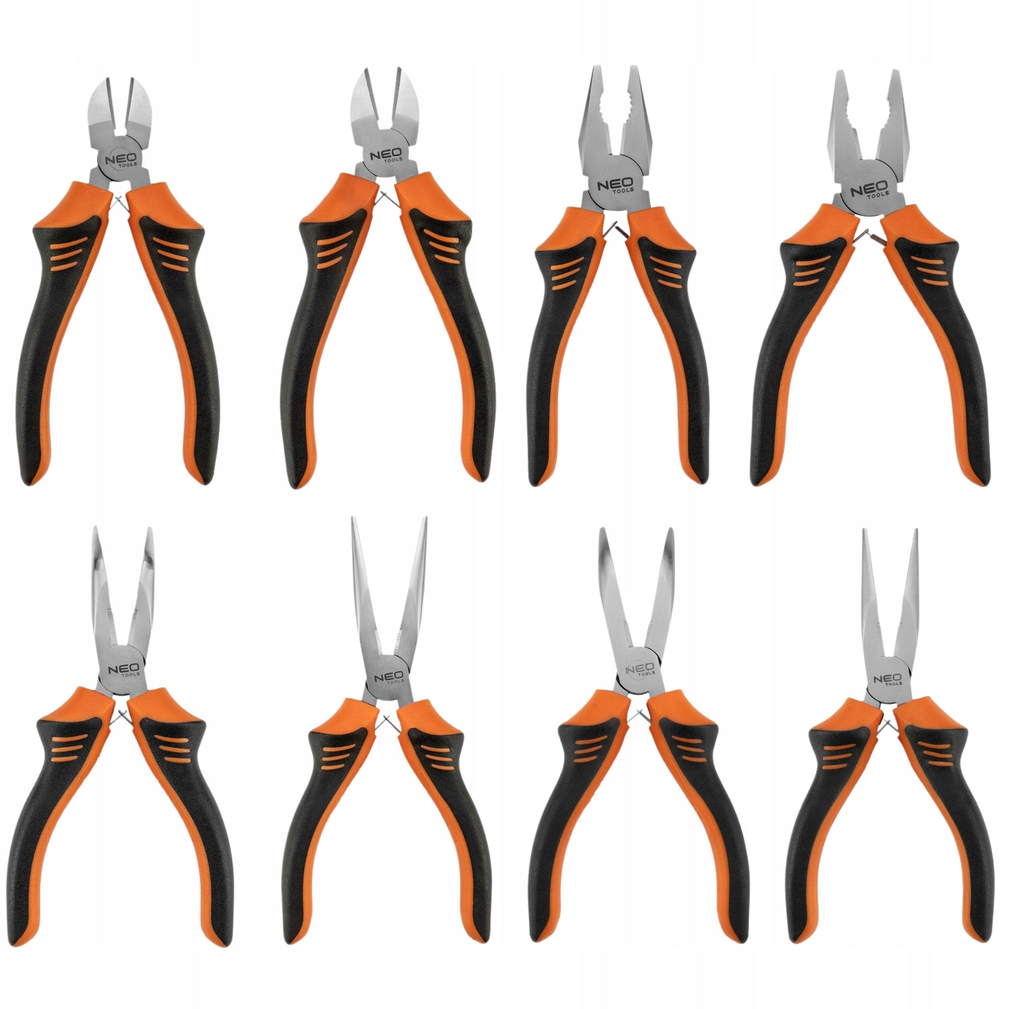 NEO TOOLS Set of pliers 8 pcs. Side pliers Elongated 160-180mm
