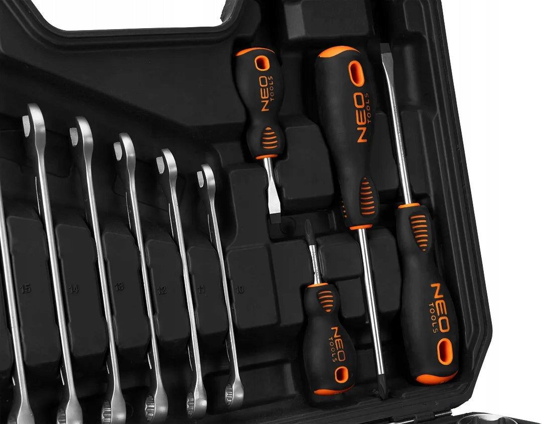 NEO TOOLS Socket Wrench Set 100 el. 1/2" 1/4" Flat Eye Wrenches Number of items in the set 100