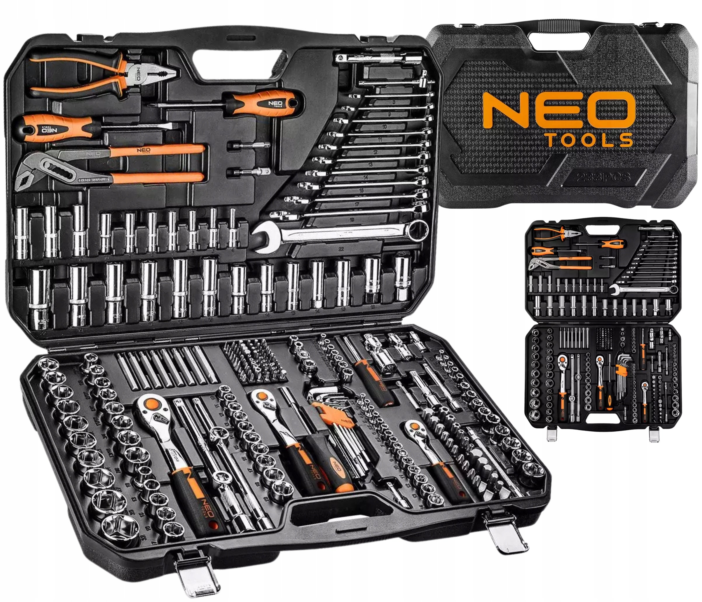 NEO TOOLS Socket wrenches 233 El. Suitcase 1/2 1/4 3/8 + screwdriver set Manufacturer code ZEST_222013