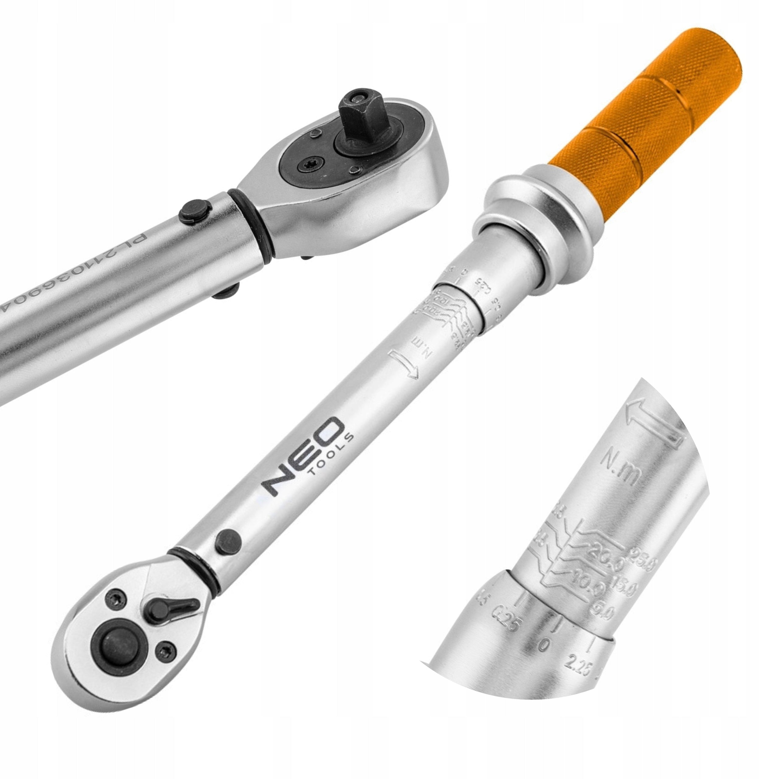 NEO TOOLS TORQUE WRENCH 1/4" RANGE 5-25 NM CALIBRATION CERTIFICATE Manufacturer code 08-822