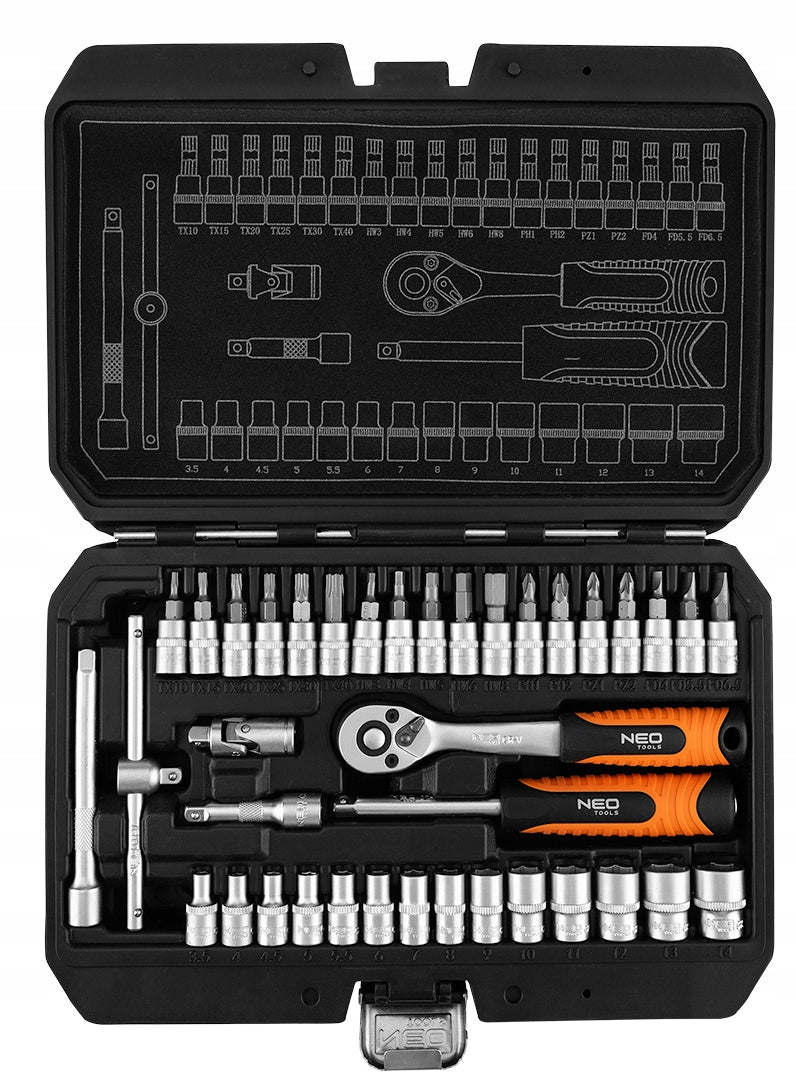 NEO socket wrench set 38 el. ratchet 1/4" 10-232