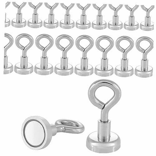 NEODYMIUM MAGNETIC HOOKS FOR METAL 20 PCS CAMPING KITCHEN BATHROOM