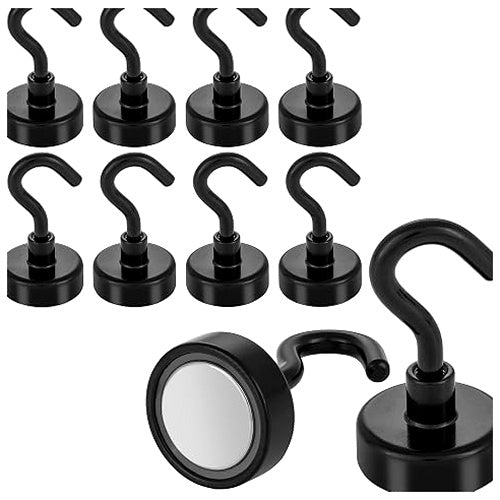 NEODYMIUM MAGNETIC HOOKS FOR METAL SET OF 10 PCS LIFTING CAPACITY 12 KG
