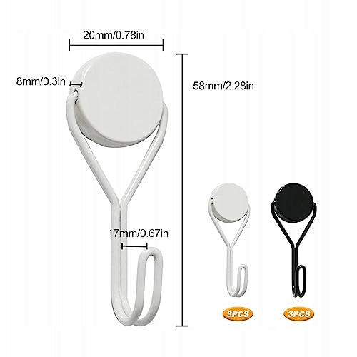 NEODYMIUM MAGNETIC HOOKS ROTATING 6PCS 20MM FOR KITCHEN HOME Manufacturer code Bez marki