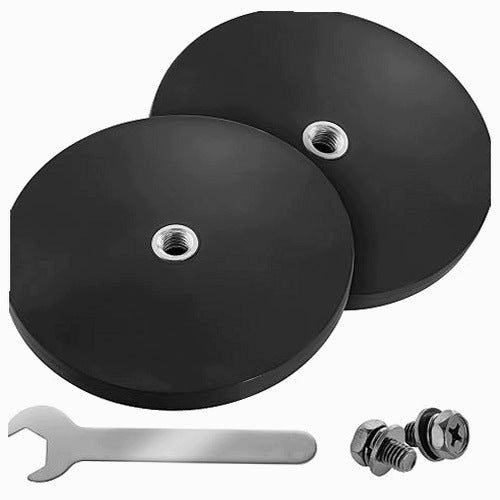 NEODYMIUM MAGNETS RUBBERIZED DIAMETER 66MM THREAD M6 LIFTING CAPACITY 20KG SET