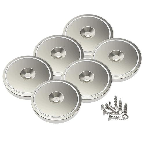 NEODYMIUM POT MAGNETS 32X8MM STRENGTH 40KG SET 6PCS metal for home Brand no brand