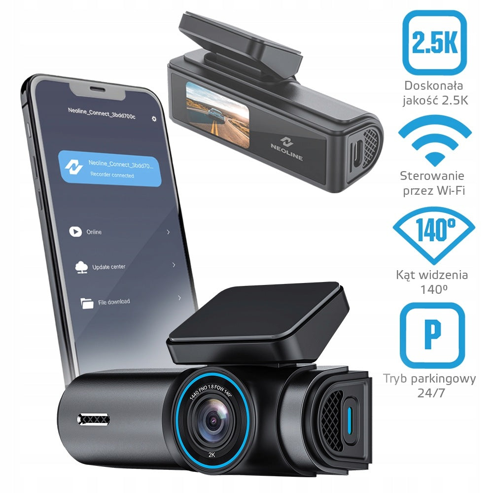 NEOLINE FLASH 2K dash cam video recorder in WiFi + HDR + parking mode