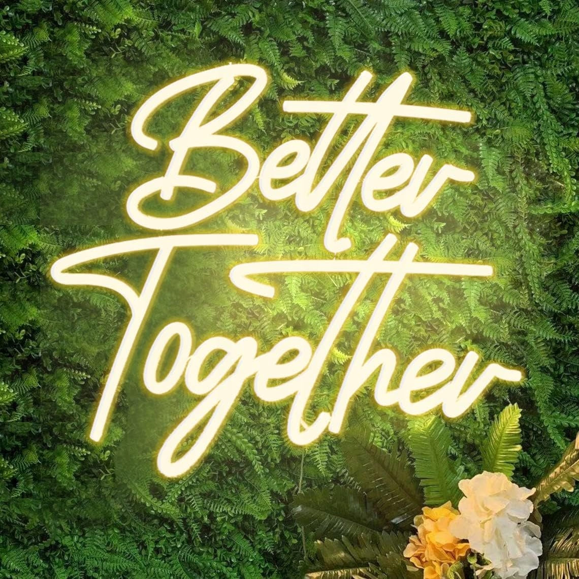 NEON LED SIGNS BETTER TOGETHER WARM WHITE USB DIMMER DECORATION