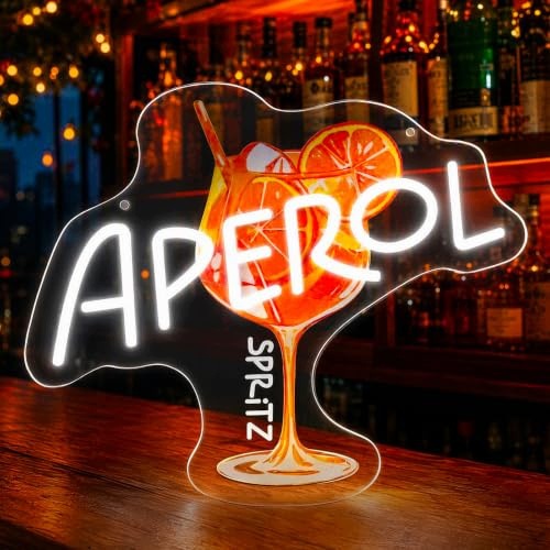 NEON SIGN APEROL SPRITZ LED ACRYLIC WALL DECORATION BAR 31X36 CM Brand no brand