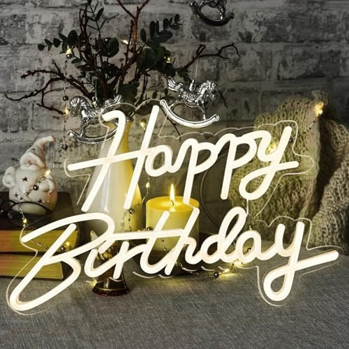 NEON SIGN HAPPY BIRTHDAY LED ACRYLIC WARM WHITE FOR BIRTHDAY Brand no brand