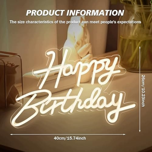 NEON SIGN HAPPY BIRTHDAY LED ACRYLIC WARM WHITE FOR BIRTHDAY Manufacturer code SWC5908151681695
