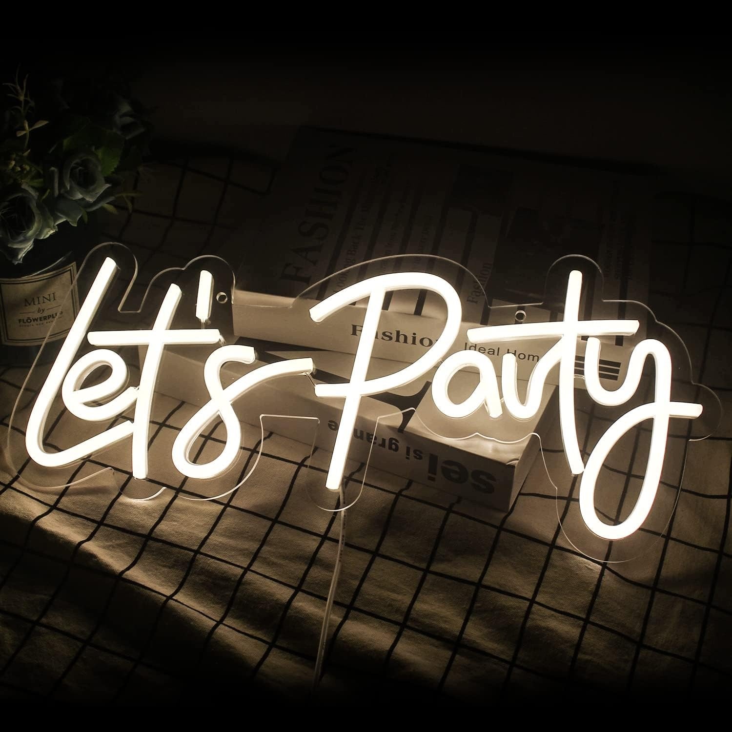 NEON SIGN LET S PARTY DECORATION FOR PARTY DIMMING LED Brand no brand