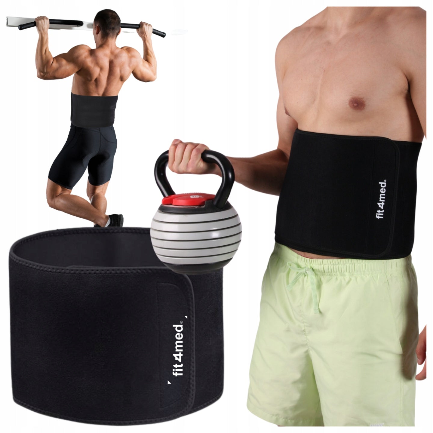 NEOPRENE BELT UNIVERSAL SLIMMING BELLY WIDE LONG FIT4MED Color black