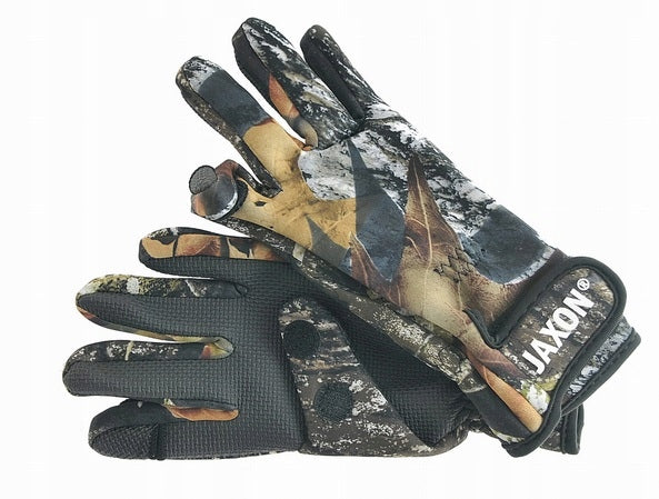 NEOPRENE FISHING GLOVES JAXON SIZE L EXPOSED FINGERS WARM