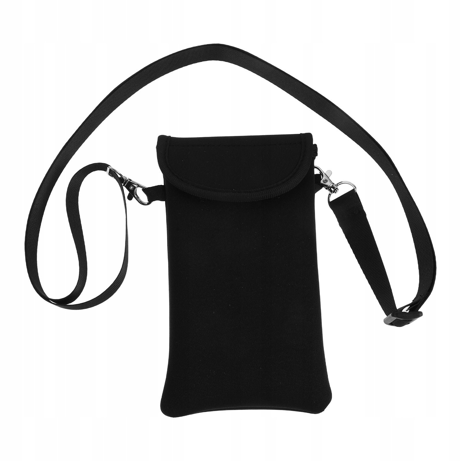 NEOPRENE SHOCKPROOF PHONE POUCH WATERPROOF BLACK NECK HANGING PHONE CASE Color black