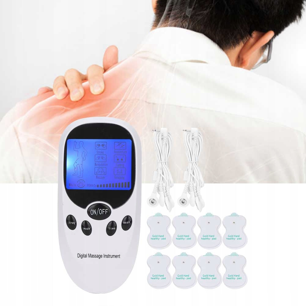 NERVE MUSCLE ELECTROSTIMULATOR MASSAGE + ELECTRODES 8PCS Packaging status original