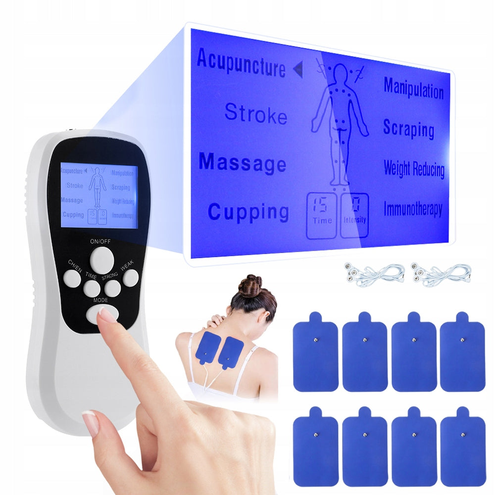 NERVE MUSCLE ELECTROSTIMULATOR TENS EMS SET STRONG 4W