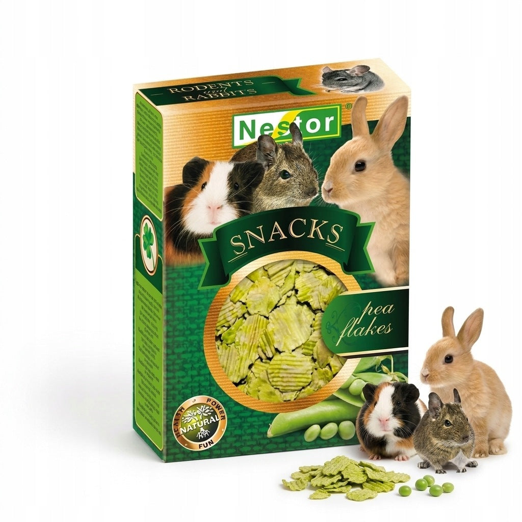 NESTOR SNACKS TREAT TEETHER FOR RODENTS AND RABBITS PEA FLAKES 55g