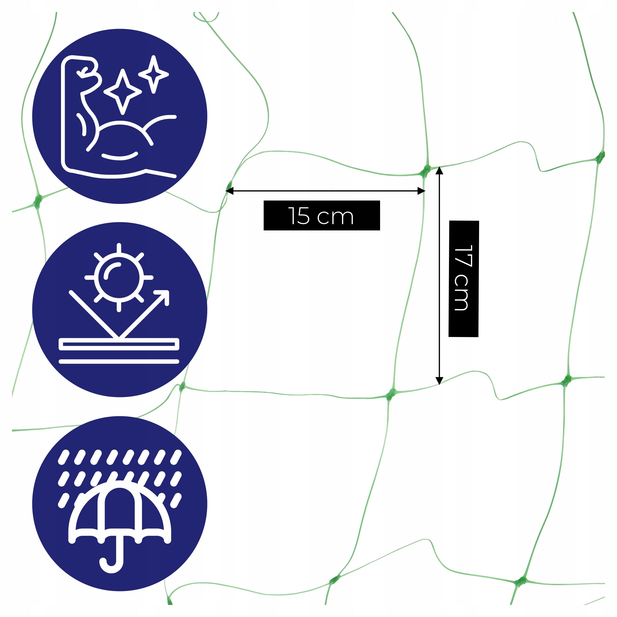 NET SUPPORT VEGETABLES CLIMBING PLANTS 2X20M 15X17CM 8G/M2 FOR SUPPORT Manufacturer code Siatka do podtrzymywania roślin 2x20m