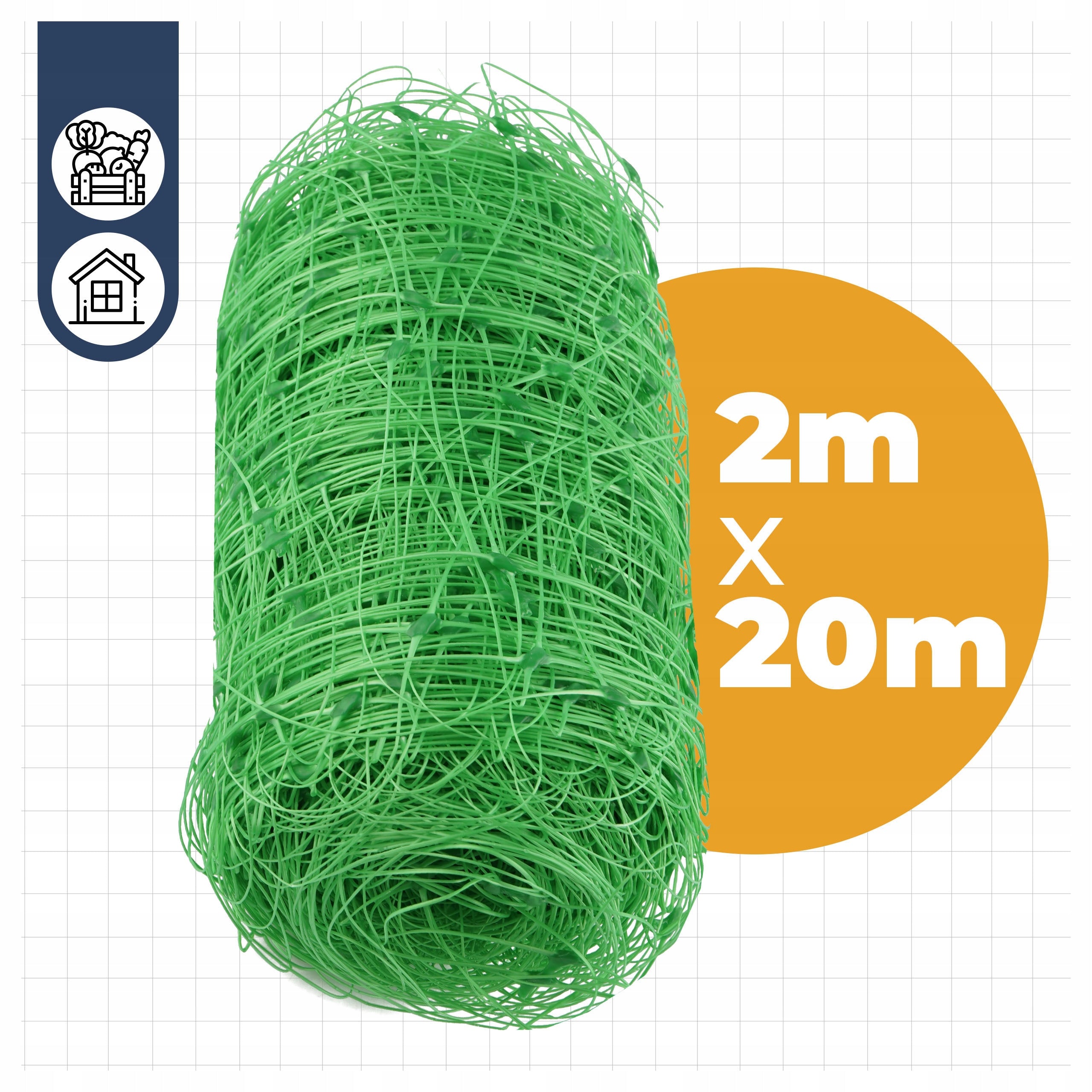 NET SUPPORT VEGETABLES CLIMBING PLANTS 2X20M 15X17CM 8G/M2 FOR SUPPORT Packaging status original