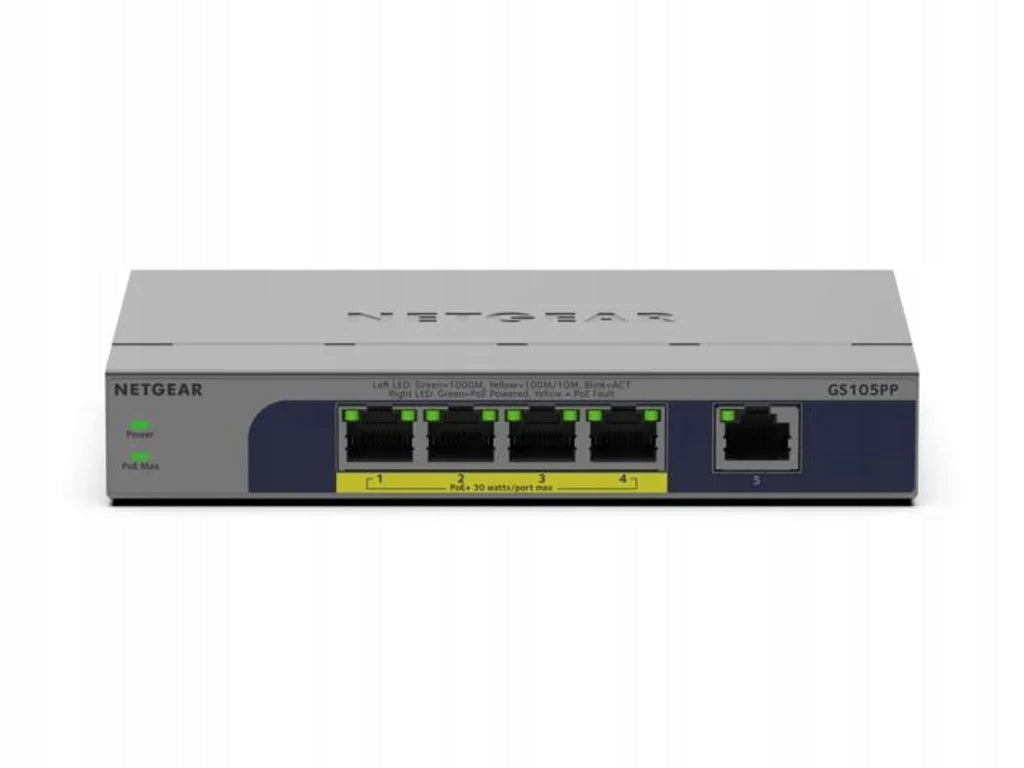 NETGEAR GS105PP Unmanaged Gigabit Ethernet (10/100/1000) Support ... Manufacturer Netgear