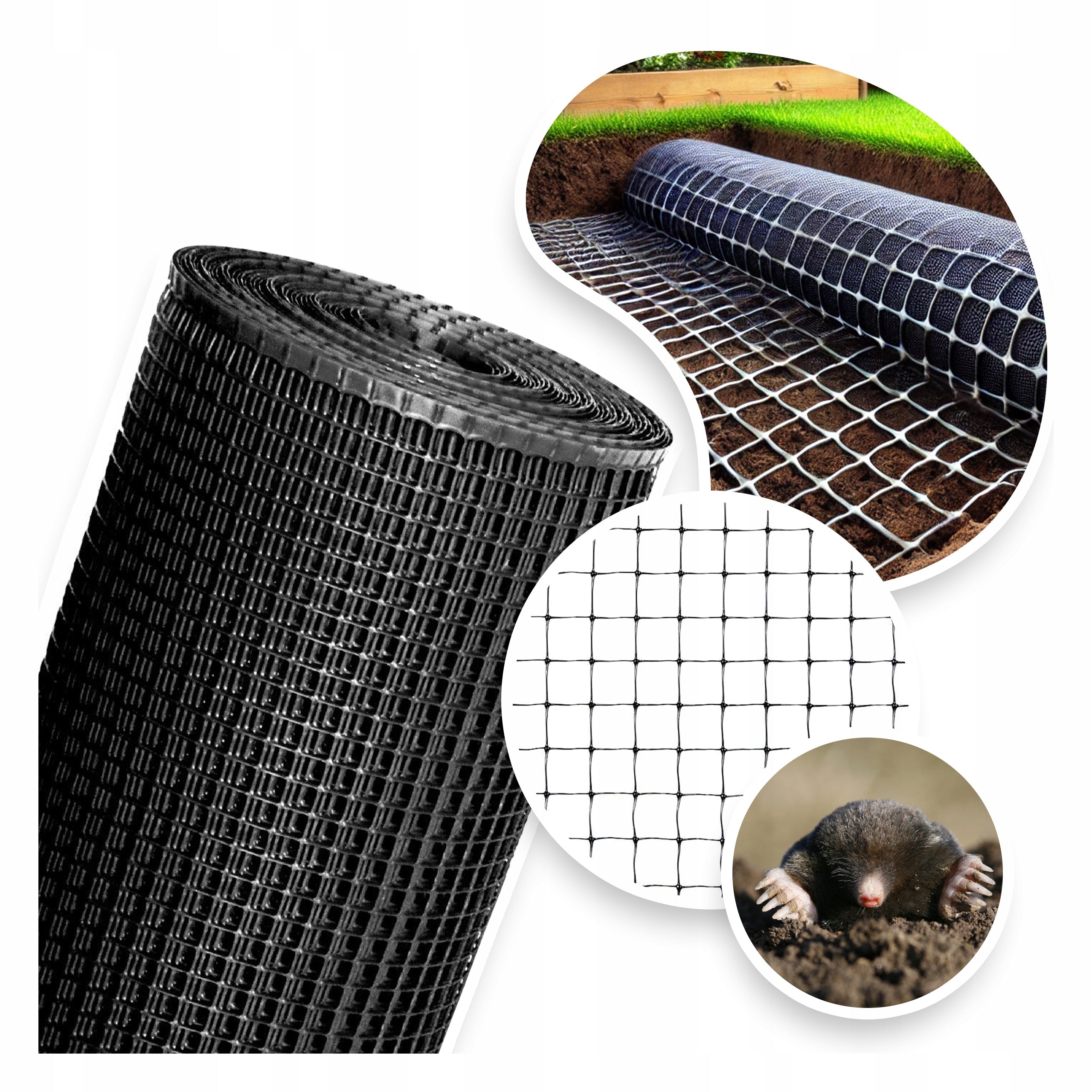 NETTING FOR MOLES VOLES strong BARRIER AGAINST MOLES repellent 1x50m 25g Net length 50 m