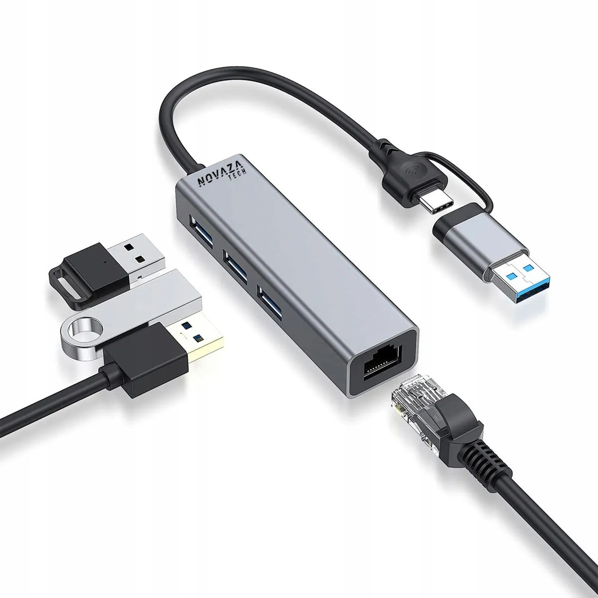 NETWORK ADAPTER HUB USB 3.0 ADAPTER RJ45 GIGABIT LAN ETHERNET