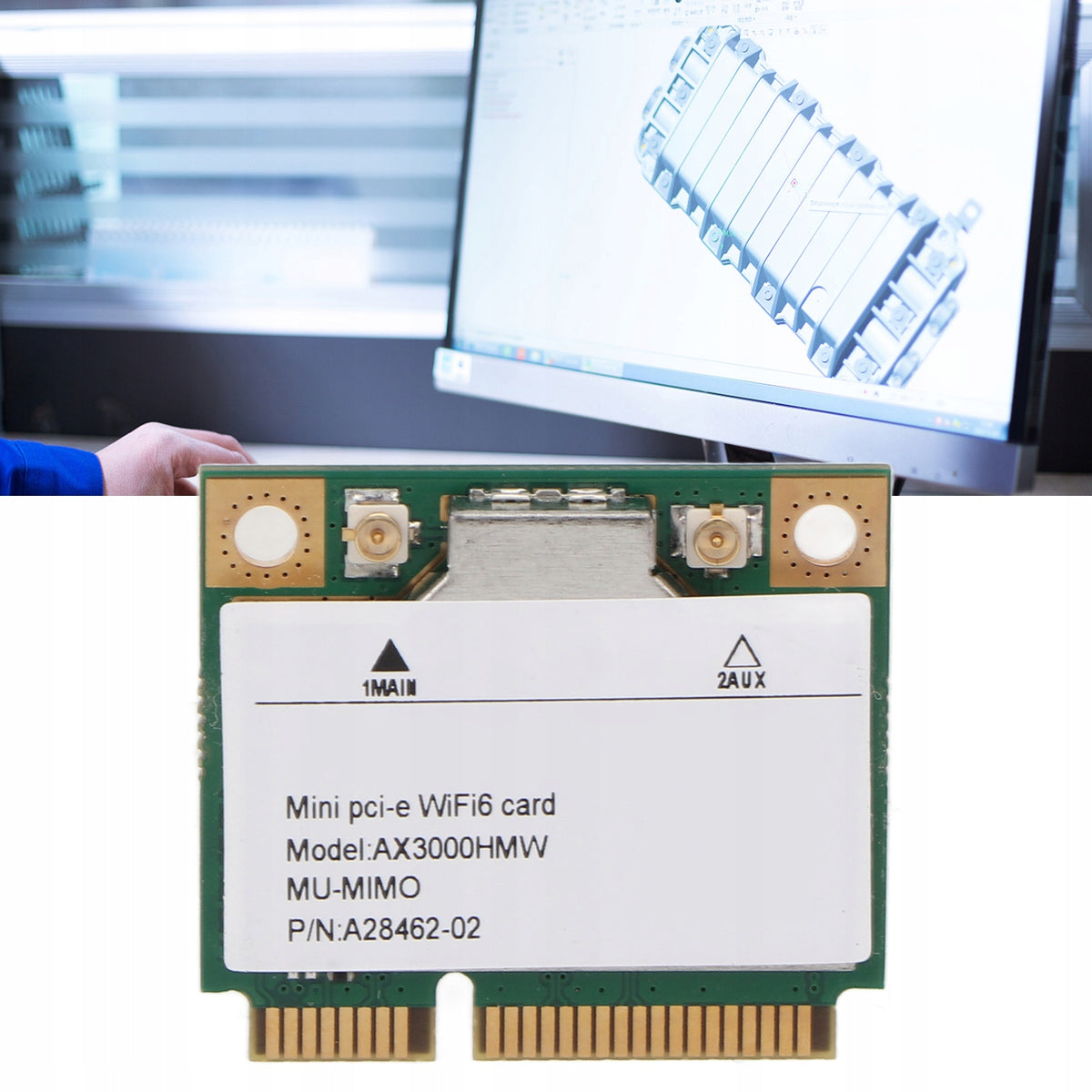 NETWORK CARD AX3000HMW MINI PCI-E WIFI6 2,4GHZ 5GHZ 3000GBPS 802.11AX/AC Packaging status original