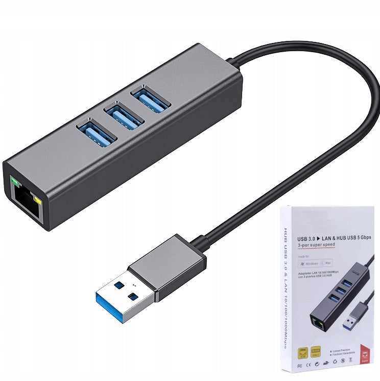 NETWORK CARD HUB USB 3.0 GIGABIT LAN 1GB/s RJ45 SPLITTER