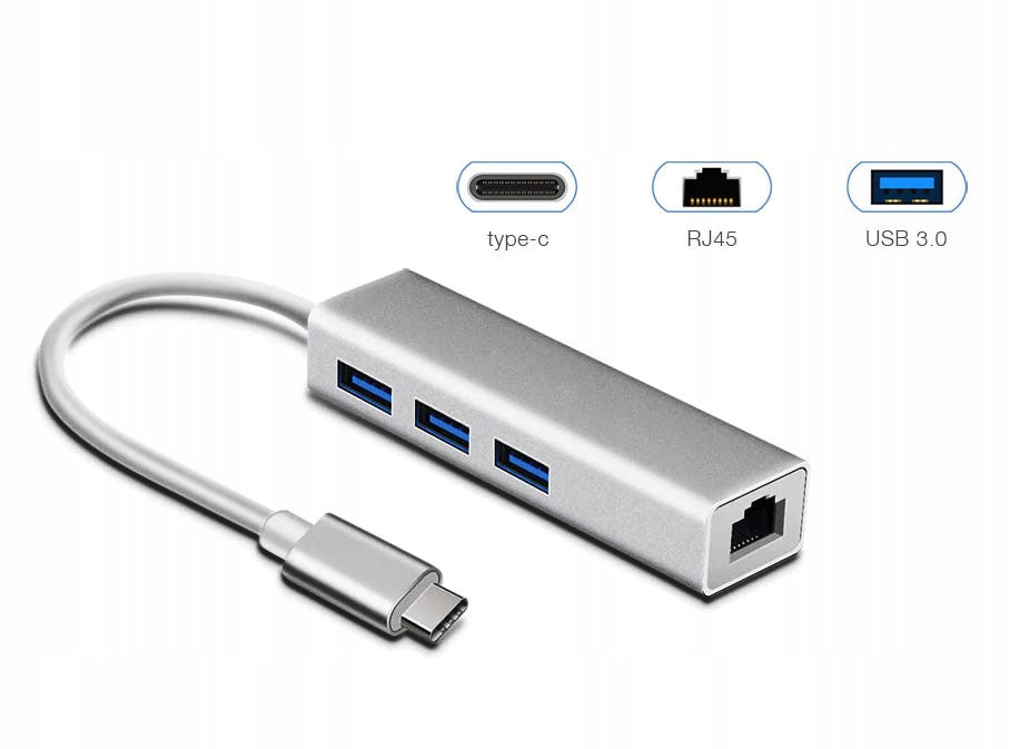 NETWORK CARD HUB USB C 3.0 ADAPTER RJ45 GIGABIT ETHERNET LAN