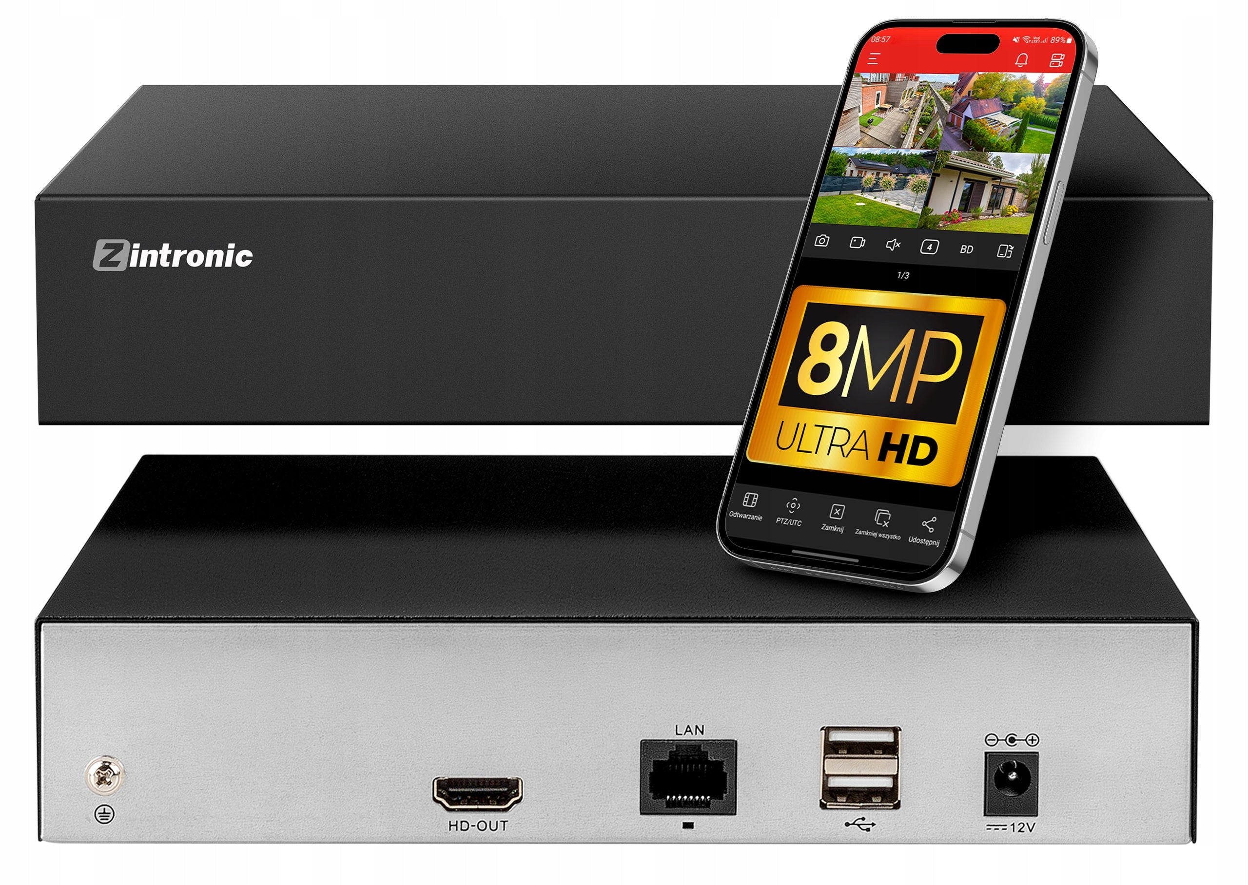 NETWORK MONITORING RECORDER NVR IP 9 CHANNEL 8MPx 4K HDMI, ONVIF