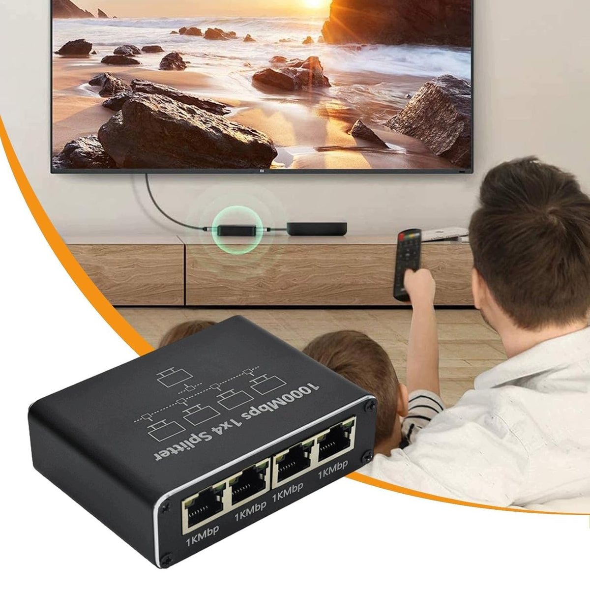 NETWORK SWITCH GIGABIT RJ45 1 FOR 4 PORTS LAN USB-C 1000MBPS Packaging status original