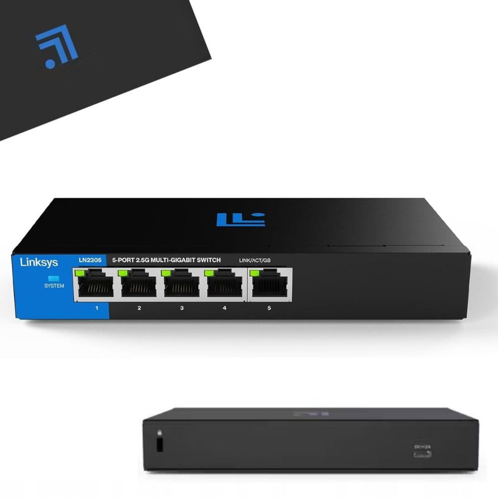 NETWORK SWITCH LINKSYS 2.5G 5 PORT UNMANAGED SWITCH LN2305