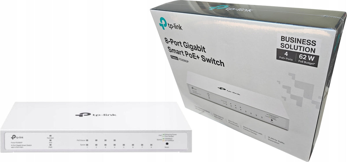 NETWORK SWITCH TP-LINK FESTA FS308GP 8-PORT SMART SWITCH WHITE