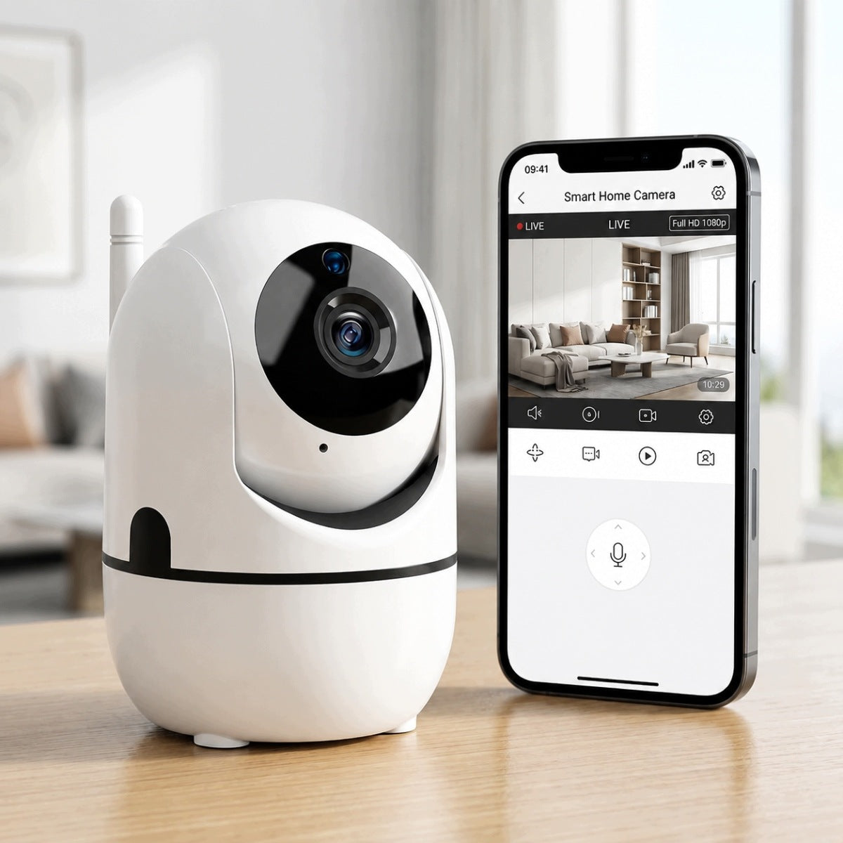 NEW 1080P INDOOR WIFI CAMERA ROTATING MOTION DETECTION RECORDING 24/7 Packaging status original