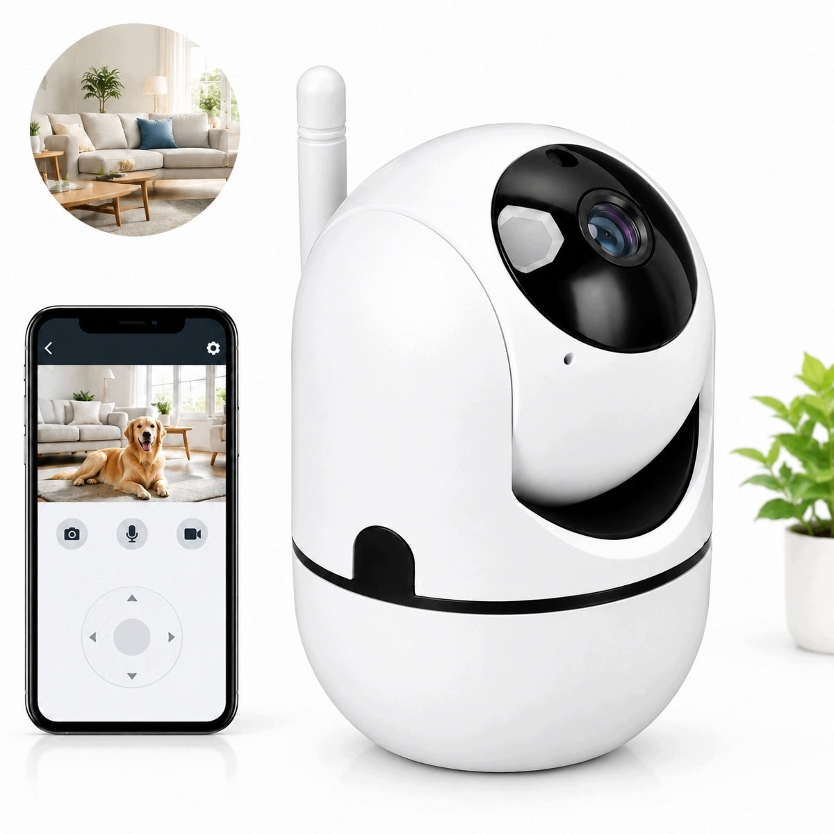 NEW 1080P INDOOR WIFI CAMERA ROTATING MOTION DETECTION RECORDING 24/7